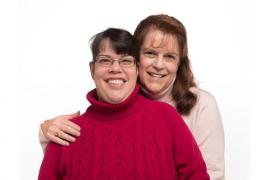 People posing for camera