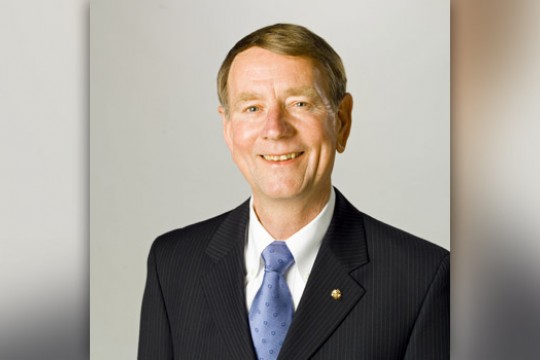 Professor posing for camera