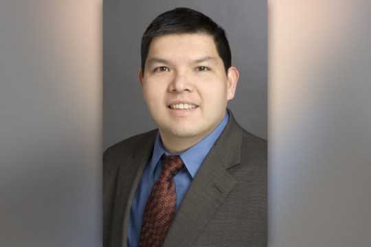 Professor posing for camera