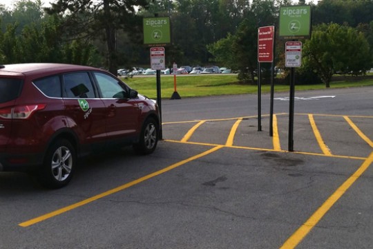 Cars parked in designated spots
