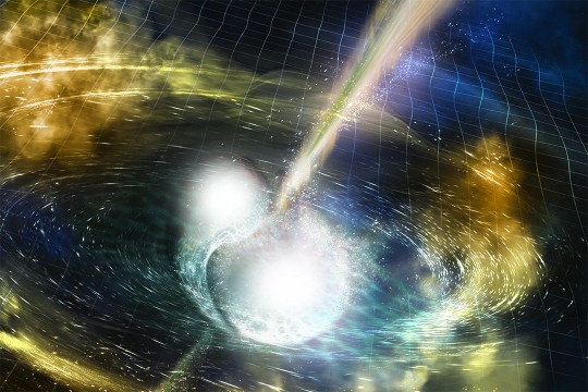 Computer simulation of neutron stars merging with other neutron stars or black holes.