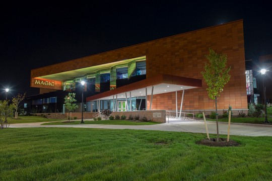 The new MAGIC Spell Studios building at night