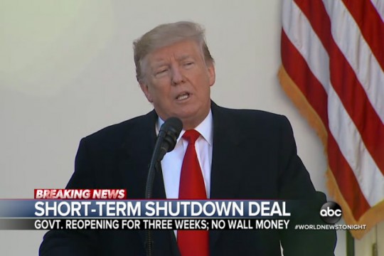 Screenshot of President Trump on ABCNEws