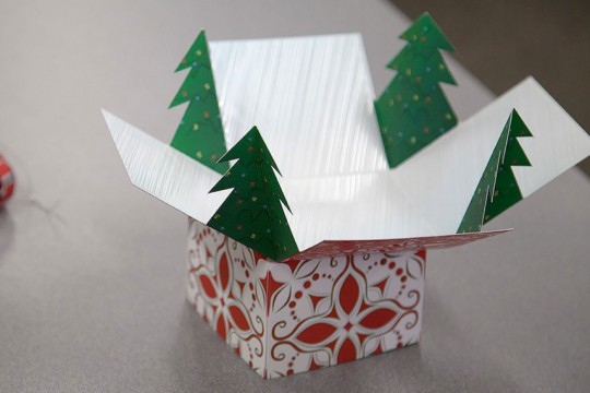 Foldable holiday gift box.