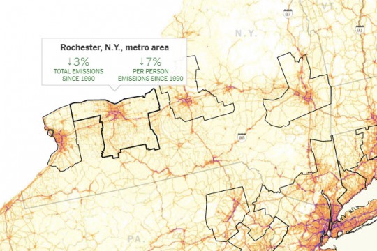 Map of emissions in New York state