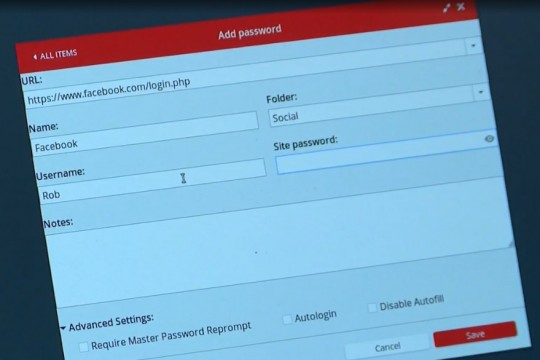Screenshot of window on computer to change a password.