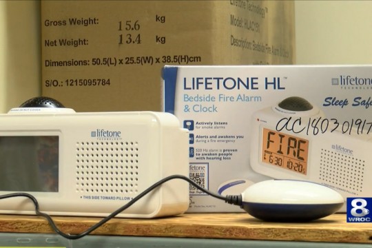 Lifetone HL bedside fire alarm and clock.