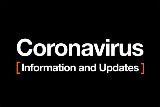 graphic with the words: Coronavirus information and updates.