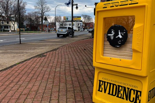 newspaper box on street corner.