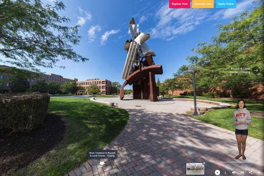 screenshot of virtual tour that features the Sentinel statue.
