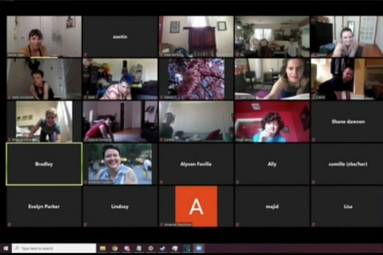 screenshot of Zoom video conference.