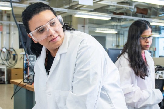 Students doing research in a lab