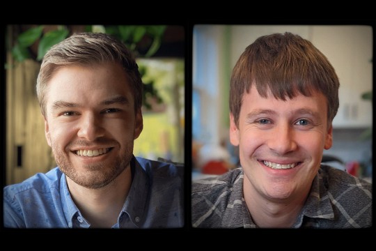 side-by-side portraits of founders of VacSeen.
