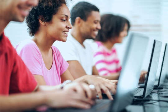 people using laptop computers.