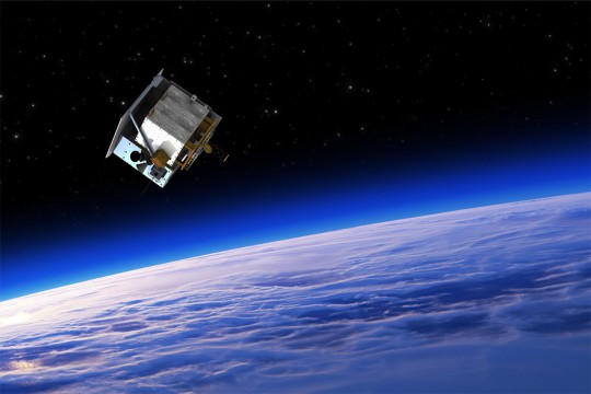 a satellite in space.