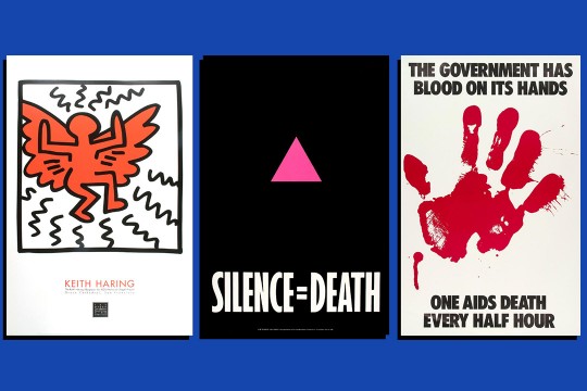 three AIDS-awareness posters.