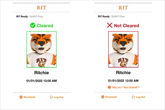 two side-by-side screenshots showing cleared or not cleared.