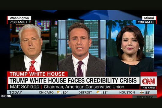 three speakers on the CNN news station.