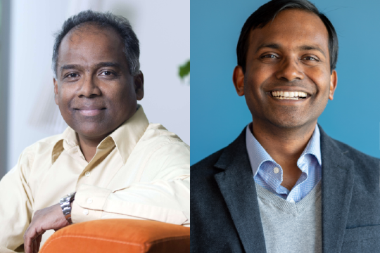 portraits of N. Asokan and Mei Naggappan