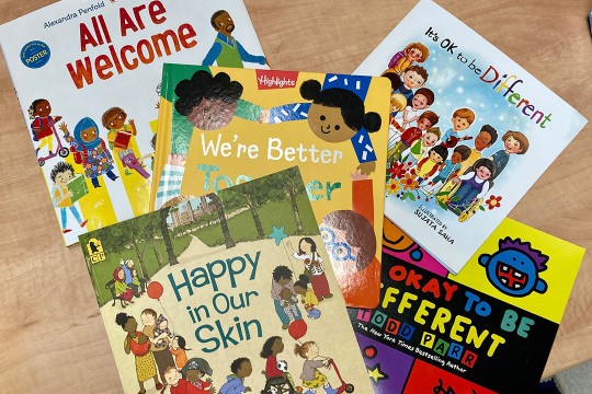 Photo collage of children's books