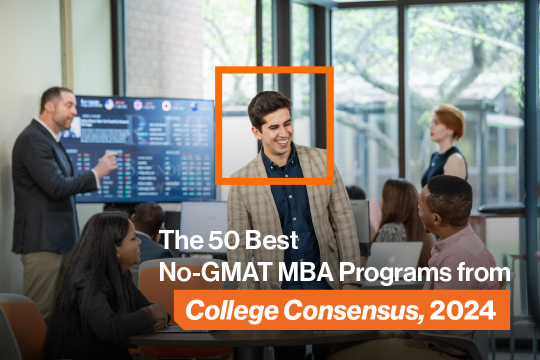 Students together in lab with College Consensus ranking on top