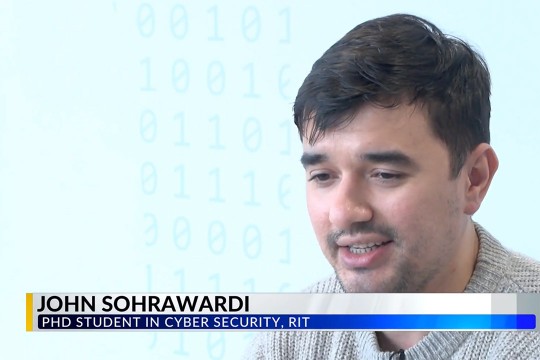 John Sohrawardi appears on WROC-TV with a chyron displaying his name