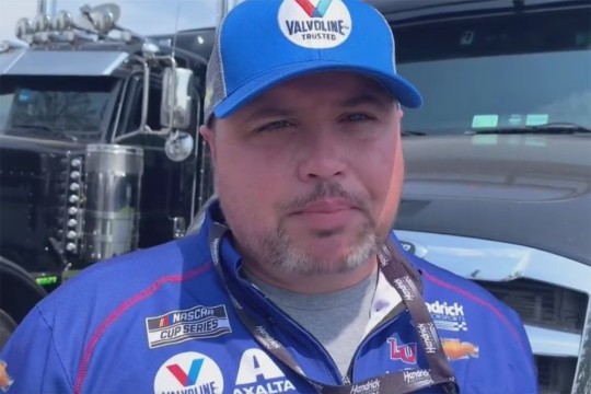 Rudy Fugle is shown in NASCAR gear during an interview with WHEC