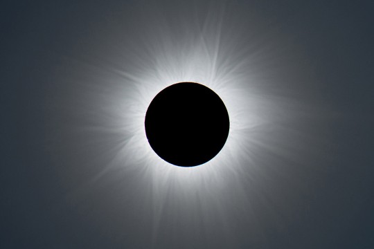 'the sun is shown in a total eclipse.'