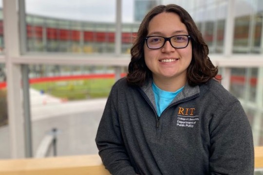 Nala standing in the SHED