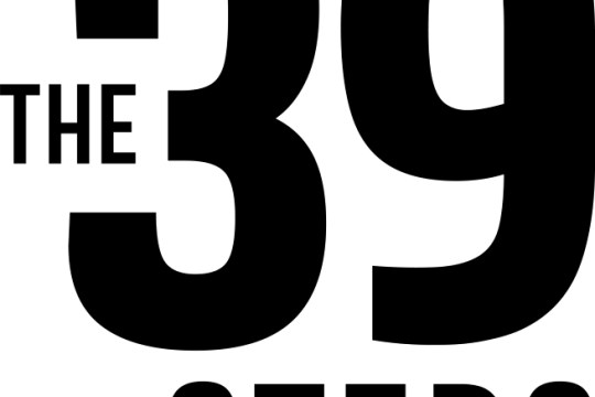 Graphic with a light background and the words "The 39 Steps" in black.