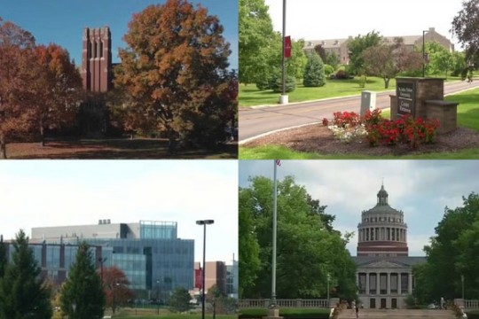a collage fo four photos from local Rochester universities.