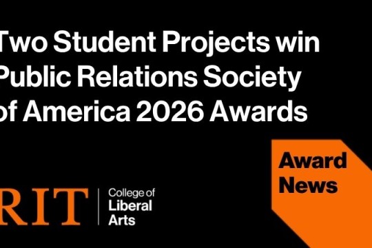 graphic that says two student groups win public relations society of america awards 2026