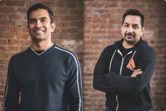 Guha Bala, left, and his brother Karthik, who run video game development company Velan Studios in Troy. 