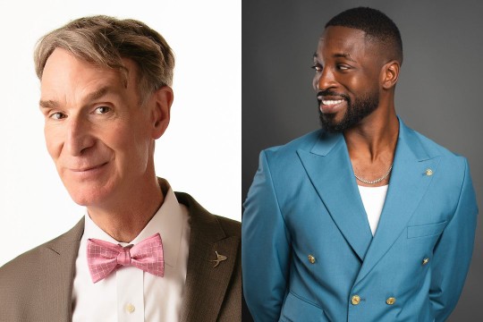 'Bill Nye and comedian Preacher Lawson appear on a split image'