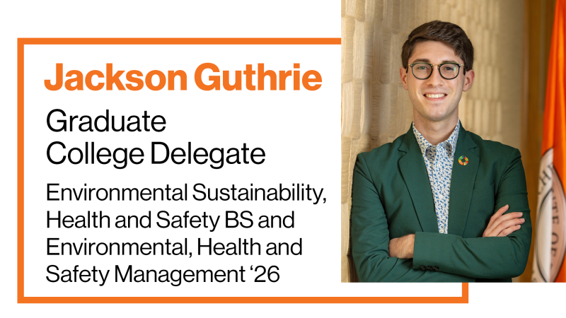 '26 Graduate College Delegate, Environmental Sustainability Health and Safety BS MS RIT