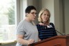 two women at podium