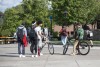 students outside