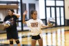 Eighth-grader Molly McLaughlin practices on court.
<br><p>Photo by A. Sue Weisler</p>