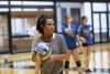 Eighth-grader Aja Harvey practices on court.
<br><p>Photo by A. Sue Weisler</p>