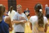 Tracy Gregorius, a high school coach from Dansville, works at the RIT volleyball camps.
<br><p>Photo by A. Sue Weisler</p>