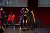 a Ph.D. graduate gets her hood on stage