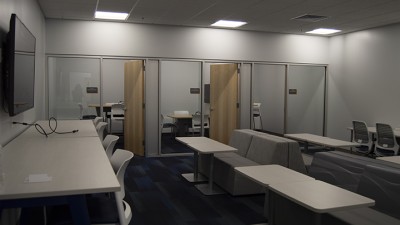 Tables and couches in graduate lab.