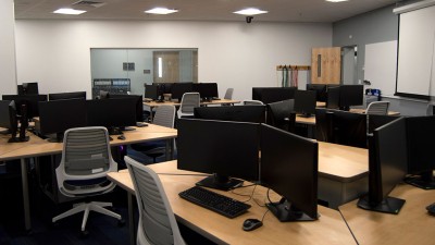 Computer Pods inside Network Security Lab.