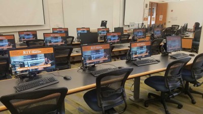Computer lab with RIT screen savers