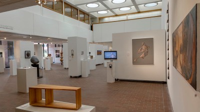An installation view of the 2019 College of Art and Design faculty exhibition. 