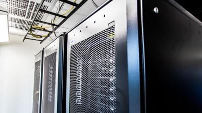 Racks of IT equipment in the Eco-IT Testbed.