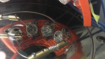 a closeup of a semiconductor device.