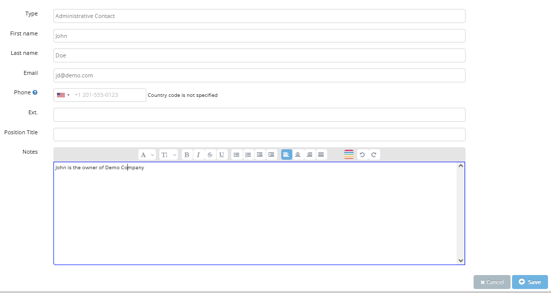 Add contact window screen capture