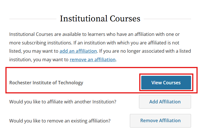 View Courses button