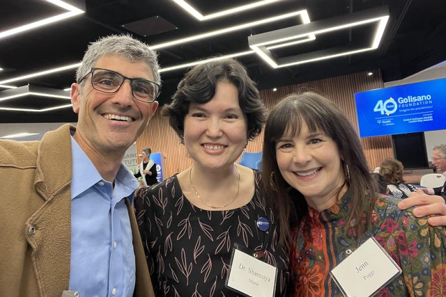Faculty Josh Meltzer and Jenn Poggi smile in a selfie. 